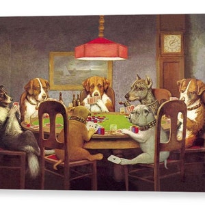 Perros jugando al póquer por C.M.Coolidge Famous Canvas / Photo / Fine Art Print A4, A3, A2, A1