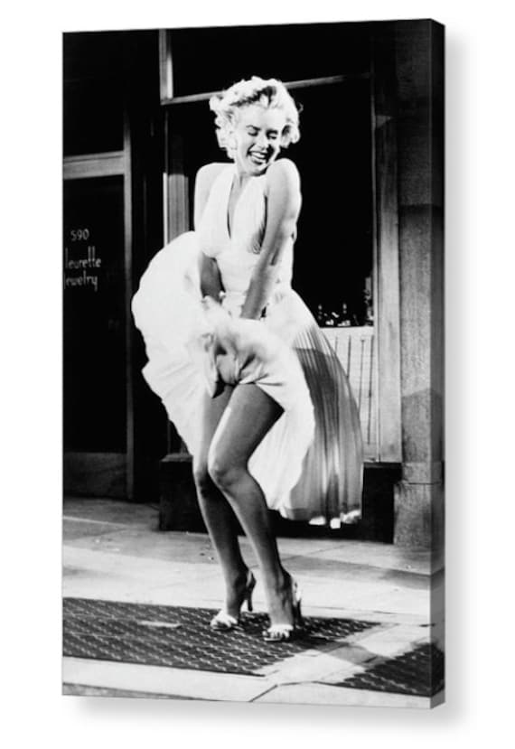 Marilyn Monroe Flying Skirt Iconic Black White Etsy