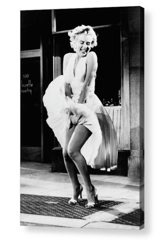 Marilyn Monroe Flying Skirt Iconic Black White Etsy Marilyn Monroe Flying Skirt Iconic Black White Etsy