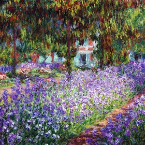 Claude Monet, Irises in Monet's Garden Canvas Box Art or Print A4, A3, A2, A1 ++