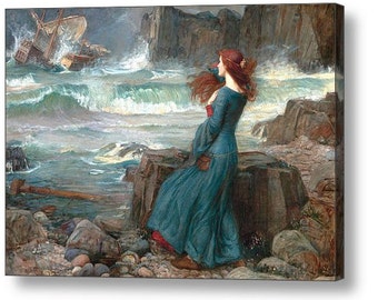 John William Waterhouse "Miranda the Tempest " Canvas Box Art A4, A3, A2, A1 ++