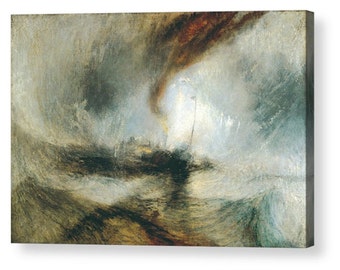 Joseph Mallord William Turner 'Steam Boat in Snow Storm"  Canvas Box Art A4, A3, A2, A1 ++