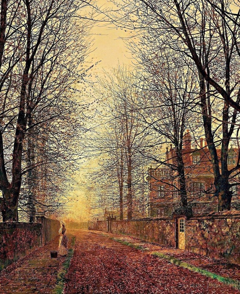 John Atkinson Grimshaw, In the golden olden times Canvas Box Art or Print A4, A3, A2, A1 image 1