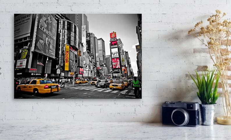 New York City Yellow TaxiI 01 CANVAS ART/ PRINT A4, A3, A2, A1 画像 3