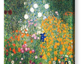 Gustav Klimt "Flower Garden" Canvas/ Photo Print Art Repro 8"x8", 10"x10", 16"x16", 20"x20", 24"x24", 30"x30", 44"x44"