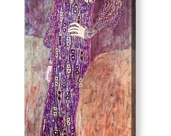 Gustav Klimt "Portrait of Emilie Floge 1902" Repro Canvas Art 8" x 20", 12" x 30"