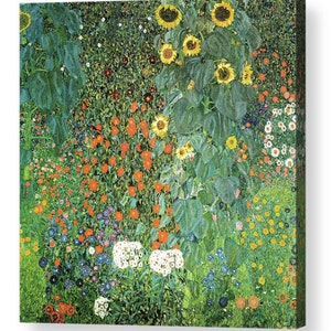 Gustav Klimt "Sunflower" Canvas Art Repro 8"x8", 10"x10", 16"x16", 20"x20", 24"x24", 30"x30", 44"x44"