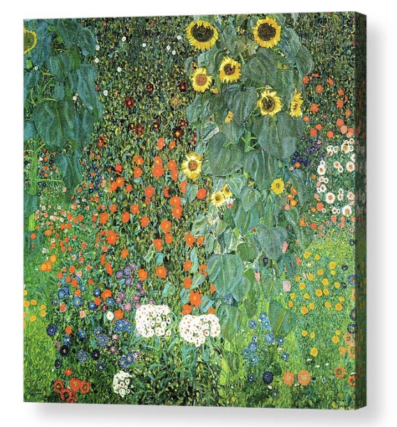 Gustav Klimt "Sunflower" Canvas Art Repro 8"x8", 10"x10", 16"x16", 20"x20", 24"x24", 30"x30", 44"x44"
