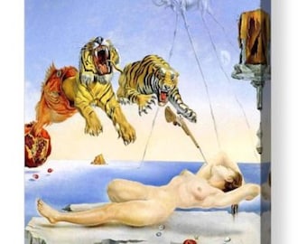 Salvador Dali "Dream caused by the Flight of a Bee" Repro Canvas Box Art A4, A3, A2, A1