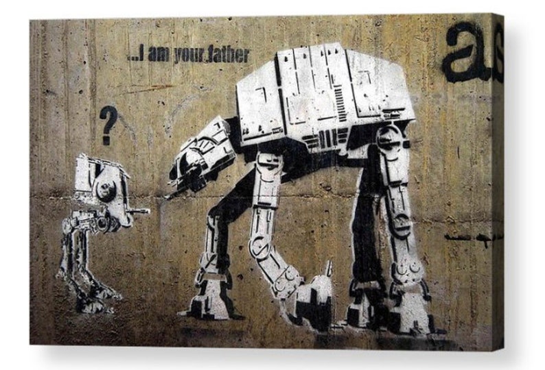 Banksy I am Your Father Canvas Box Art A4, A3, A2, A1 image 1