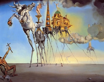 Salvador Dali The Temptation of St Anthony, Repro Canvas Box Art A4, A3, A2, A1