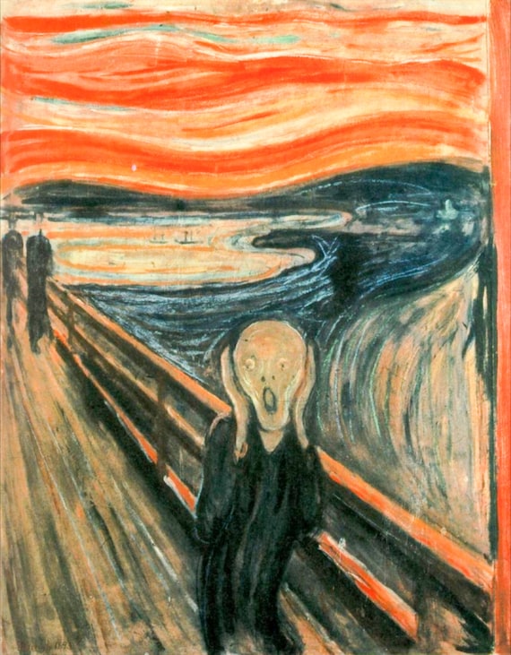A3 A2 A4 size EDVARD MUNCH THE SCREAM CANVAS PAINTING REPRO A1