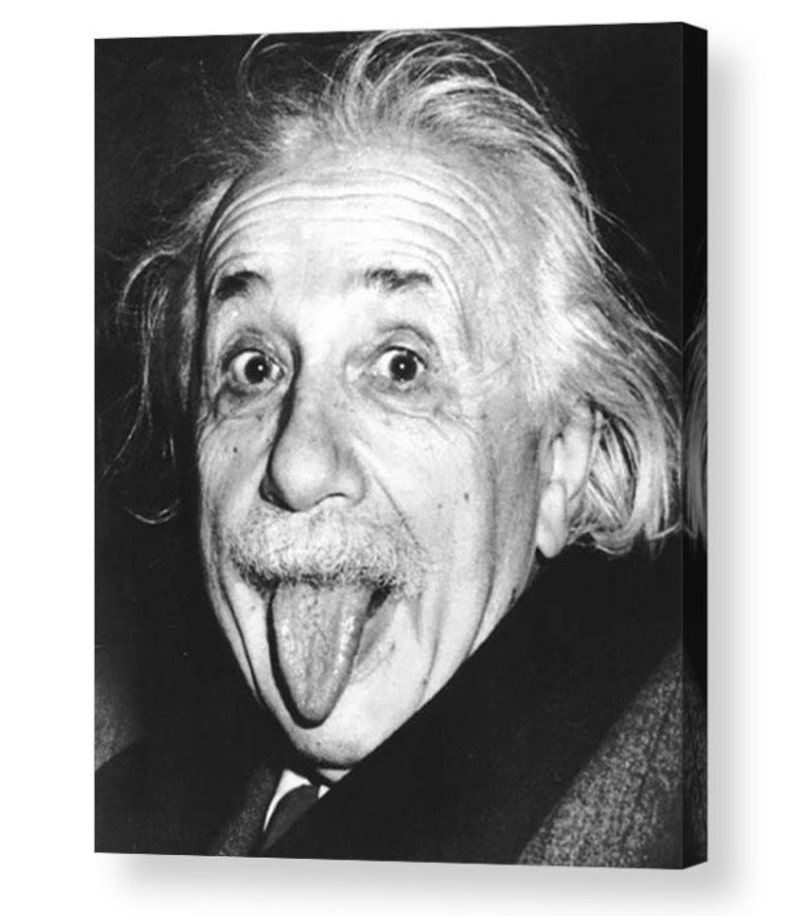 A3 A2 A1 Albert Einstein Iconic Black /& White Photo Canvas Box A4