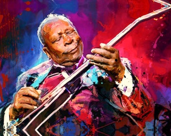 BB KING Blues Guitarist Canvas Box Picture Art/ Photo Print  A4, A3, A2, A1