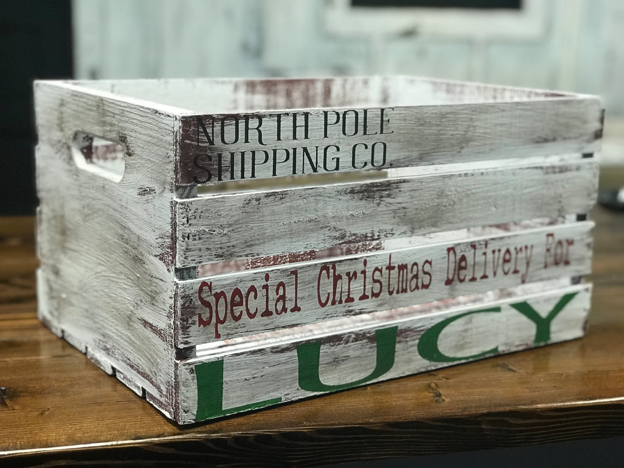 Custom Christmas Crate Personalized Crate Christmas Eve Box Etsy