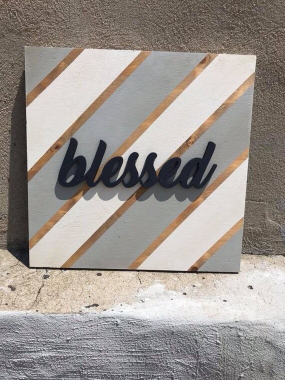 Blessed Wood Wall Art Blessed Sign Wall Art Wood Wall Art Etsy