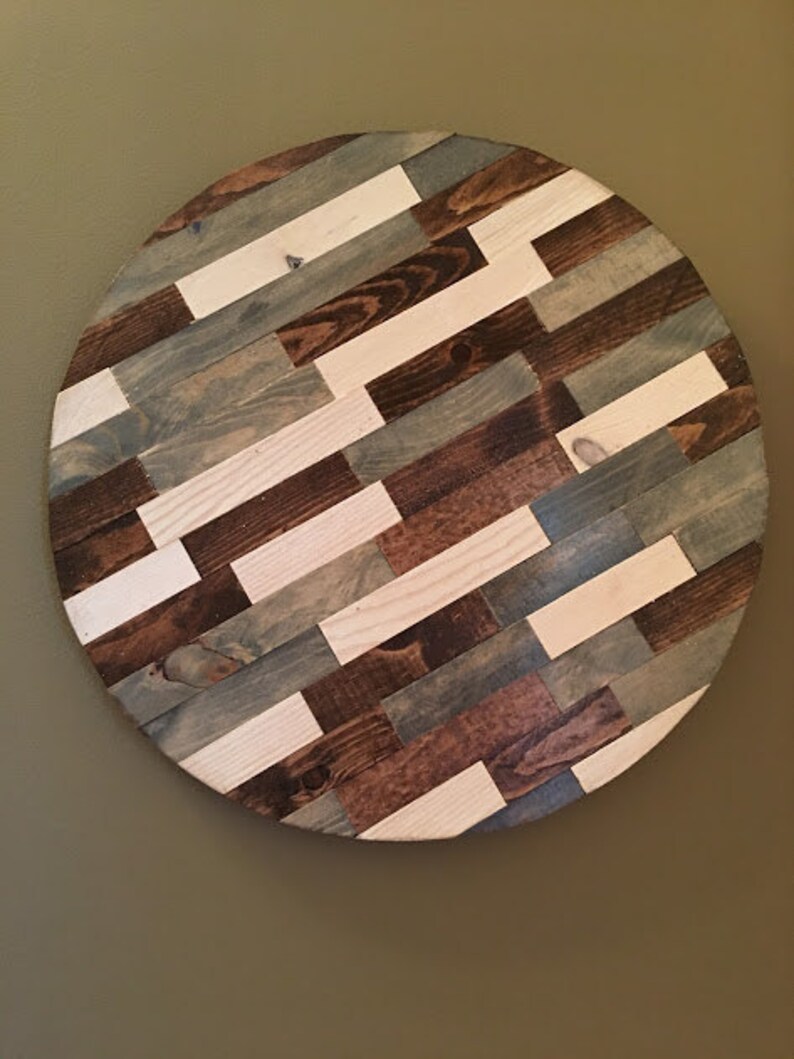Rustic Circle Wood Wall Art White Wood Wall Art Wood Art Etsy