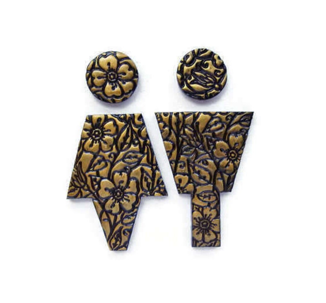 Gold Bathroom Sign, Guest Bathroom Sign, Gold Washroom Sign, Farmhouse