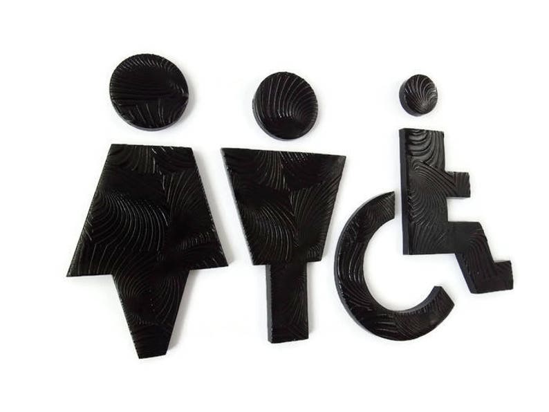 Guest Bathroom Sign Black Bathroom Sign Modern Restroom Etsy Canada