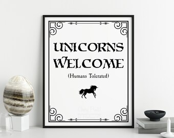 Unicorns Welcome Print Instant Download