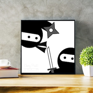 Ninja Showdown Print Instant Download image 1