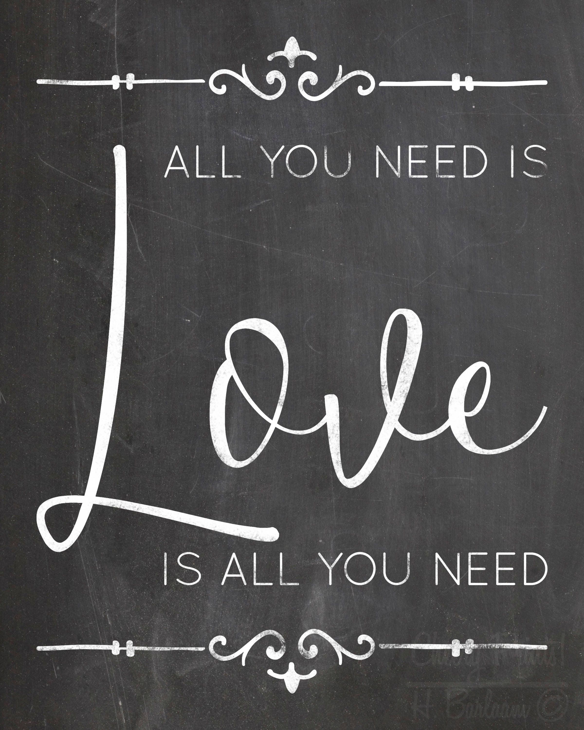 Love is All You Need Print Instant Download - Etsy