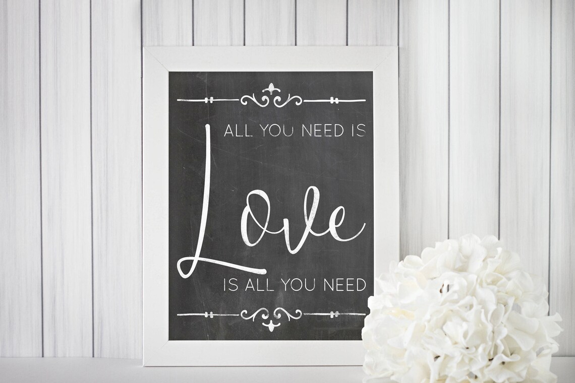 Love is All You Need Print Instant Download - Etsy