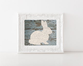Vintage Bunny Silhouette Print