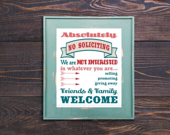 No Soliciting Print Instant Download