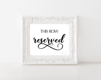 This Row Reserved Sign Instant Download