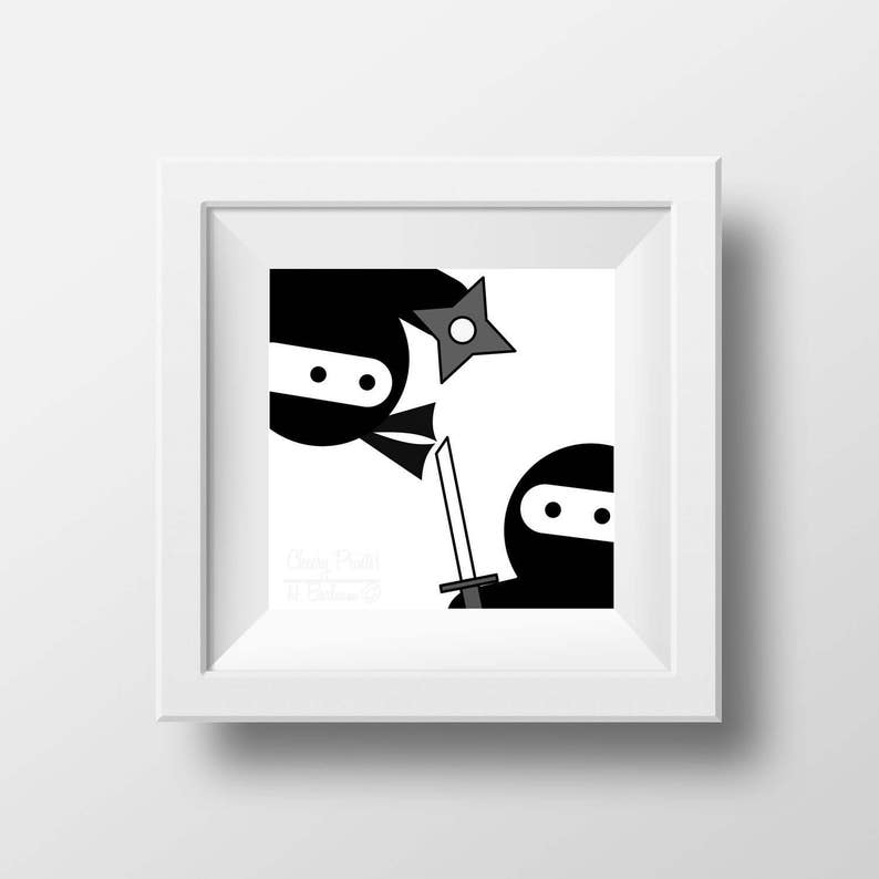 Ninja Showdown Print Instant Download image 2