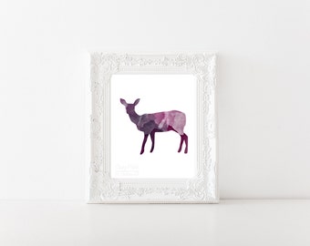 Majestic Deer Watercolor Instant Download
