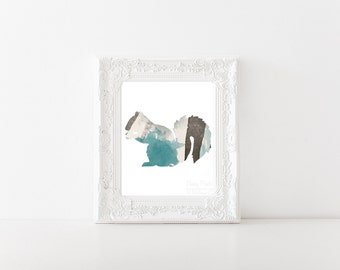 Whimsical Watercolor Squirrel Print Instant Download