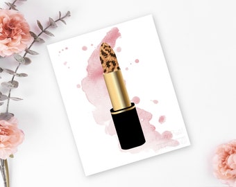 Leopard Lipstick Print 5x7, 8x10, 11x14 Instant Download