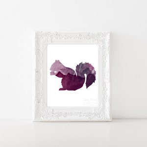 Majestic Watercolor Squirrel Print Instant Download image 1