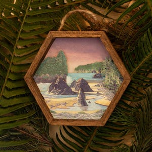 Ruby Beach, WA 3D Painting Diorama, Washington Coast Decor, Pacific Northwest Framed Wall Art