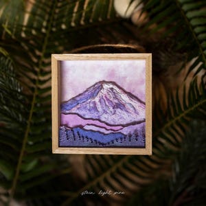 Handcrafted Mount Rainier Diorama, Pacific Northwest Wall Art, Framed 3D Mountain Painting image 4