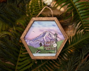 Seattle Pike Place Market 3D Painting Diorama, Pacific Northwest Home Decor, Unique Washington Souvenir