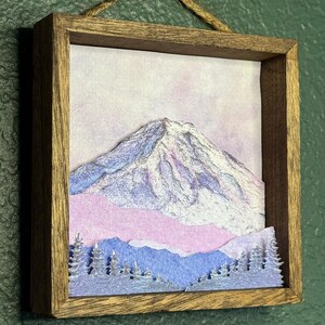 Handcrafted Mount Rainier Diorama, Pacific Northwest Wall Art, Framed 3D Mountain Painting image 7