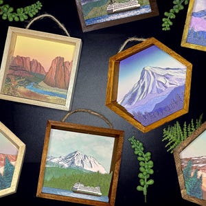 Handcrafted Mount Rainier Diorama, Pacific Northwest Wall Art, Framed 3D Mountain Painting image 5