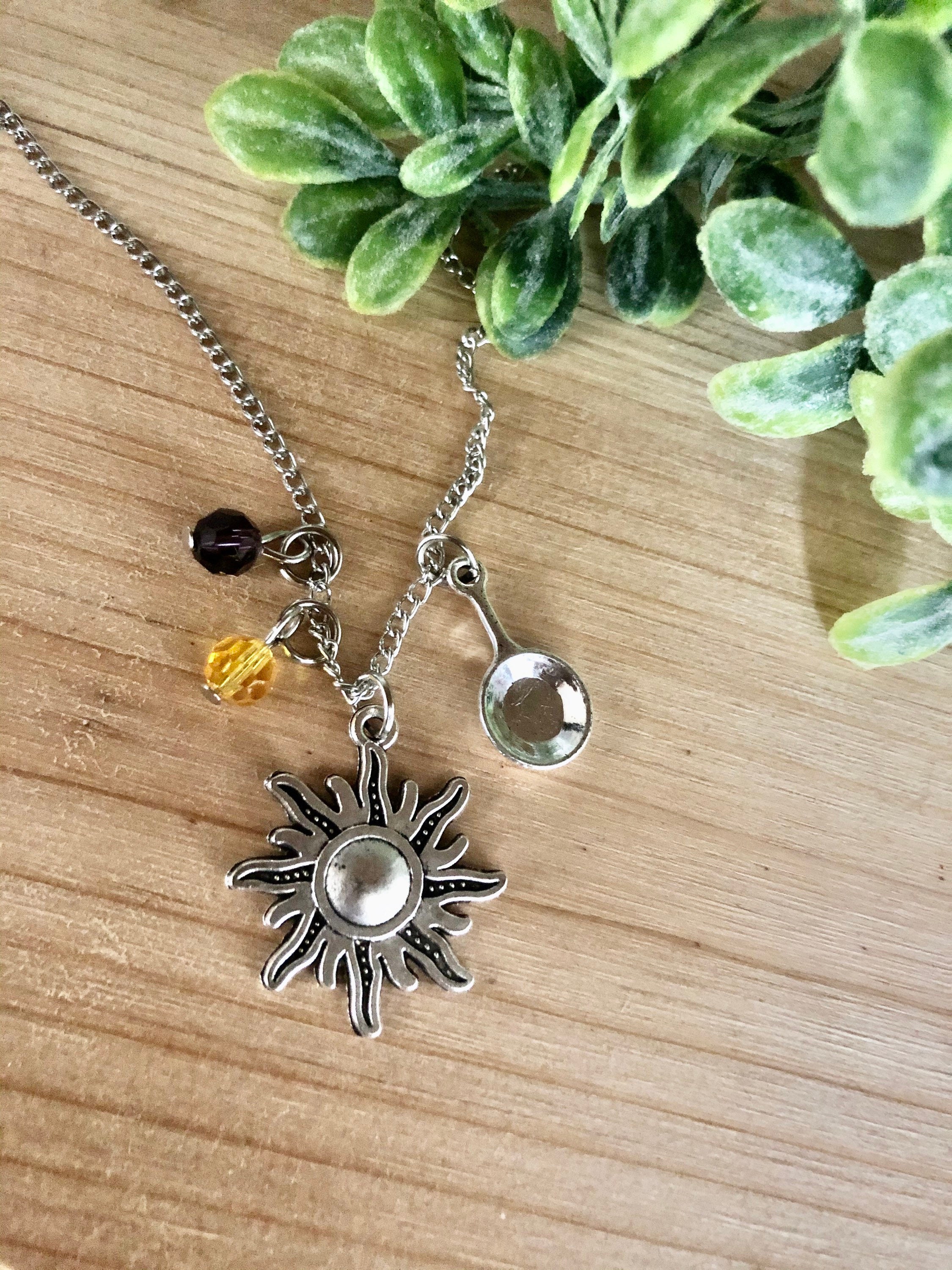 Sun Pendant Silver Swirl Necklace Small - FantaSea Jewelry