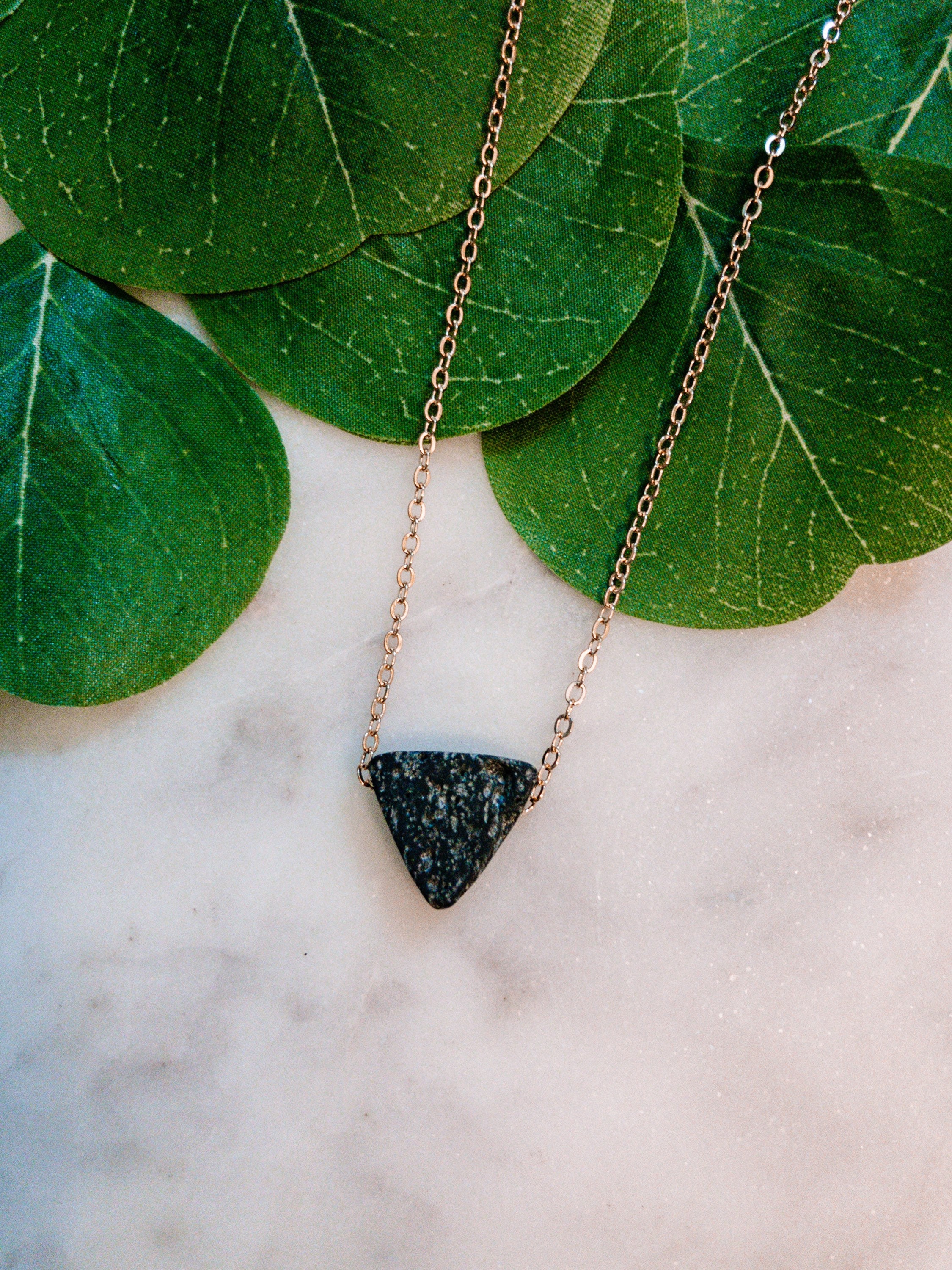 Triangle lava deals stone necklace