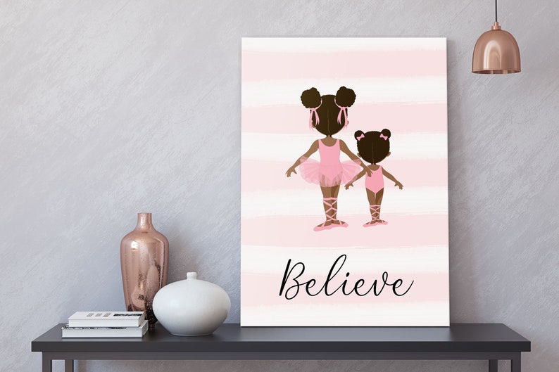 African American Ballerina Wall Art. 12 x 16 Canvas Print. Etsy