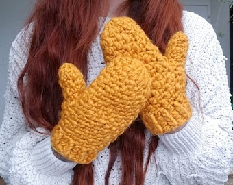 Crochet Mittens PATTERN // Taiga // Customizable Chunky Easy Textured Crochet Mittens Pattern for ANY SIZE