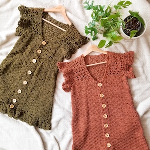 Crochet Dress PATTERN // Mountain Laurel // Adjustable Boho Button Down Crochet Shift Dress for ANY SIZE image 8