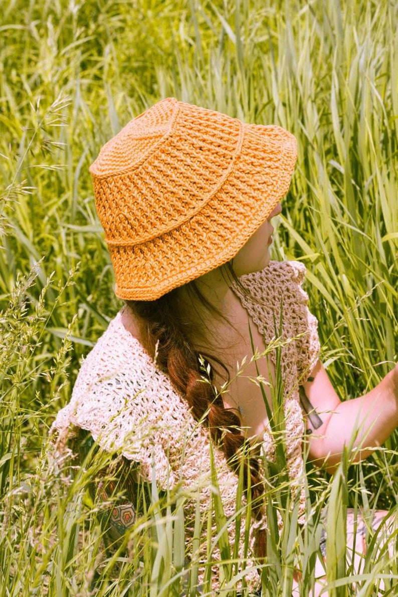 Crochet Hat PATTERN // Jo // Adjustable Ribbed Bucket Hat Crochet Pattern for ANY SIZE image 2