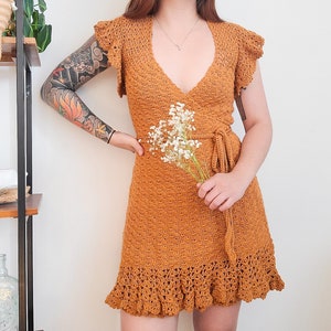 Crochet Dress PATTERN // Snapdragon // Adjustable Size Inclusive Lacy Crochet Cottagecore Wrap Dress for ANY SIZE image 6
