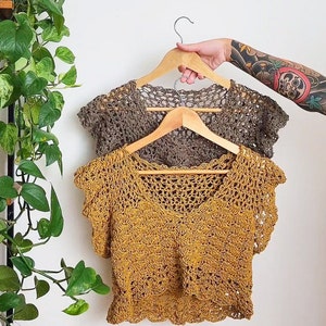 Crochet Top PATTERN // Buttercup // Adjustable Flouncy Lace Intermediate Crochet Tee Pattern for ANY SIZE image 8