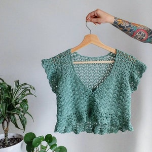 Crochet Top PATTERN // Buttercup // Adjustable Flouncy Lace Intermediate Crochet Tee Pattern for ANY SIZE image 2