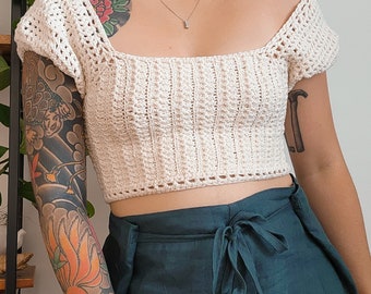 Crochet Top PATTERN // Ellie // Adjustable Cottagecore